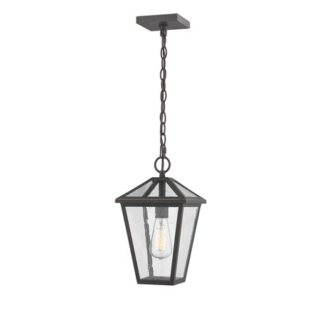 Z-Lite Talbot 1 Light Outdoor Chain Mount Ceiling Fixture, Oil Rubbed Bronze And Seedy 579CHM-ORB